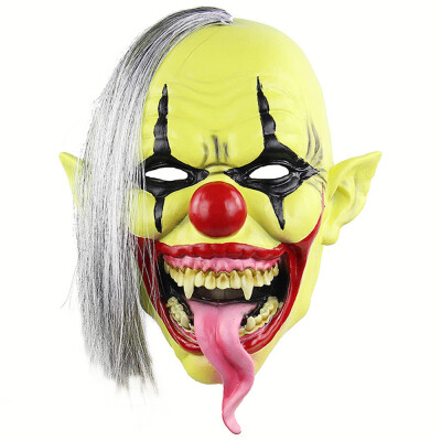 

Halloween Green Clown Latex Cosplay Mask Realistic Adult Party Prop