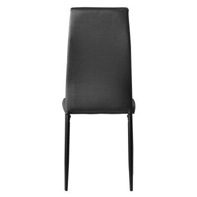 

6X Dining Chair PU Leather Surface Black Simple Design with Iron Tube Legs