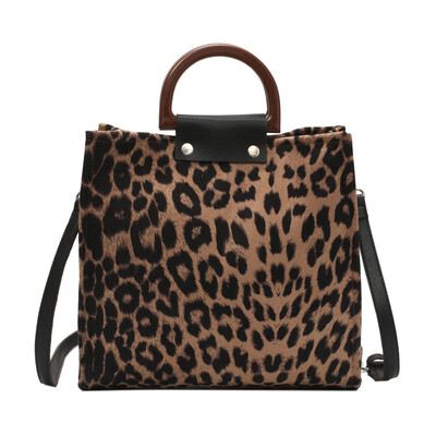 

Leopard Tote Bags for Women 2019 High Capacity Plush Handbags with Handle Shoulder Bag Female Crossbody Bags