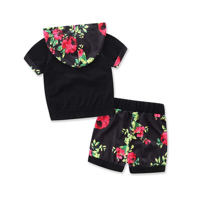 

Newborn Baby Boy Girl Floral Hood Top T-shirt Shorts Pants Outfits Set Clothes