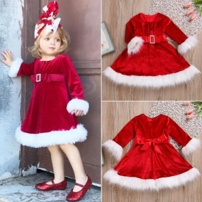 

Toddler Baby Girls Kids Christmas Costume Princess Dress Xmas Santa Tutu Dresses