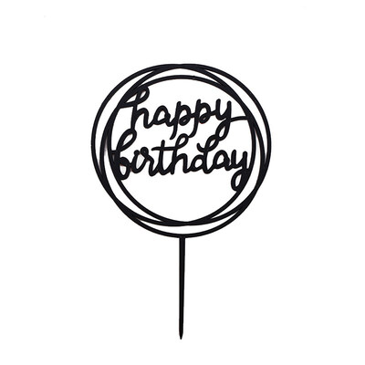 

FUNNYBUNNY Acrylic Card Happy Birthday Cake Decoration Plug-in Creative Baking Ornaments Flag Wedding Cake Topper