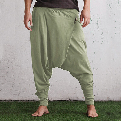 

Tailored Fashion Men Drape Drop Crotch HAREM Pants Drawstring Baggy Dancing Trousers