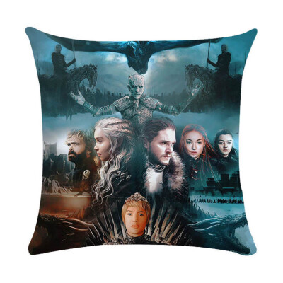 

18" Square Game of Thrones Cotton Linen Home Decorative Throw Pillow Case Cushion Cover 45cm45cm