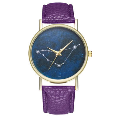 

Temperament Fashionable Simple Ladies WristWatch Souvenir Fashion Casual PU Leather Strap Womens Watch Beautiful hand clock D