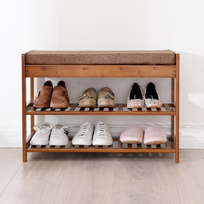 

XIAOZHUJIANG Simple padded shoe bench 70 long can sit on the shoe cabinet simple solid wood stool 4221