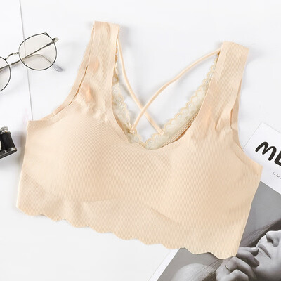 

Summer Soft Tank Top Seamless Beauty Back Underwear Fashion Cross V-neck Padded Women Bra
