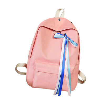 

Tailored Women Vintage Ribbons Canvas Backpack School Satchel Travel Hiking Book Bag BK