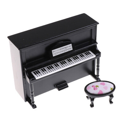 

Tailored Wooden Black Upright Piano Mini Doll Scale Model For 112 Dollhouse Miniature