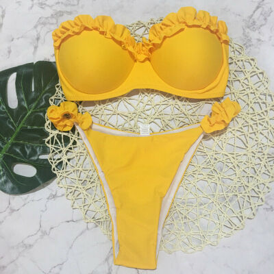 

Sexy Women Strapless Lace Swimwear Padded Push-up Swimsuit Beachwear Bikini Set