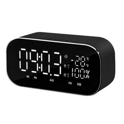 

Bluetooth Speaker Support Temperature LCD Display FM Radio TF Alarm Clock