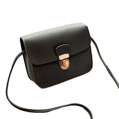 

Fashion Women Solid Color Flap Faux Leather Crossbody Shoulder Small Square Bag