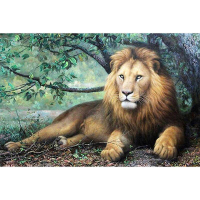 

5D DIY Full Drill Diamond Painting Resting Lion Cross Stitch Embroidery Kit