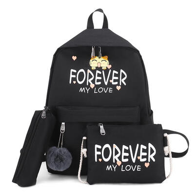 

3pcsset Cat Letter Print Shoulder Pen Bags Backpacks Women Composite Bags