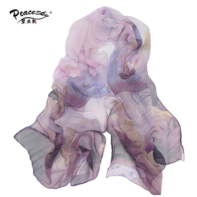 

Summer Lotus Sunscreen Scarf Beach Beach Towel Wholesale Long Ms Scarf Lotus Pond Moonlight Thin Scarf