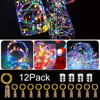 

〖Follure〗12Pcs Cork Shaped LED Night Light Starry Light Wine Bottle Lamp For Party Decor