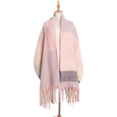 

Gobestart Womens Shawl Wrap Warm Scarf Cozy OblongPlaid BlanketStripe Light Infinity
