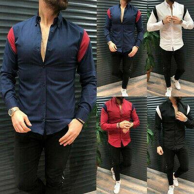 

US Mens Summer Casual Matching Shirt Long Sleeve Button-Down Shirts Tops Blouse