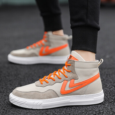 

Mens shoes canvas shoes personality youth trend high to help casual shoes fashion shoes breathable sports