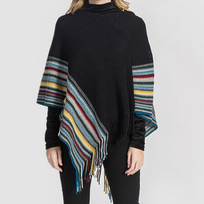 

Roseonmyhand Fashion Women Blanket Oversized Stripe Coat Wrap Plaid Cozy Shawl