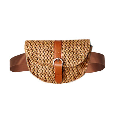 

Women Straw Waist Chest Bag Small Holiday Beach Shoulder Messenger Bags
