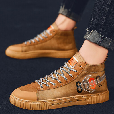 

Mens shoes summer breathable junior high canvas board shoes men Joker social spirit guy Zhongbang tide shoes