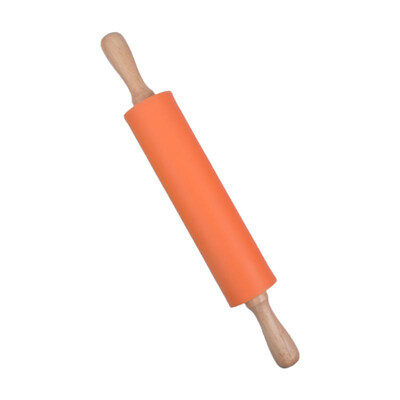 

30cm Wooden Handle Silicone Rolling Pin Non-Stick Kitchen Baking Cooking Tool