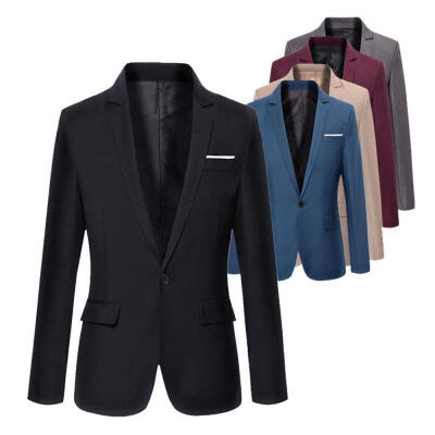 

Stylish Men&amp39s Casual Slim Fit Formal Single Button Suit Blazer Coat Jacket Tops