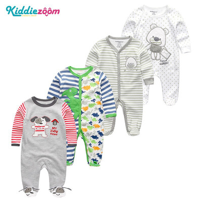 

Kiddiezoom 4PCS Newborn 0-12M Baby Boys Clothes 100Cotton Rompers Clothing Sets Babywear Bodysuits Baby Girls Clothes Outwear