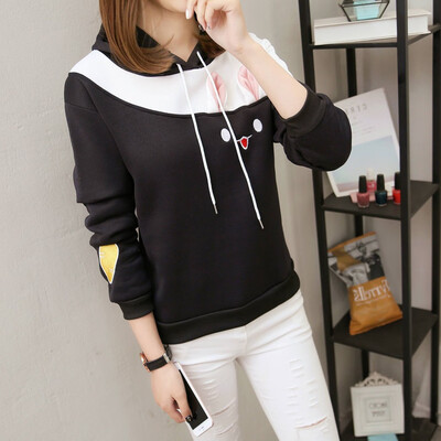 

Tailored Fashion Women Top O-Neck Hooded Rabbit Printing Sweatshirt Casual Loose Blouse