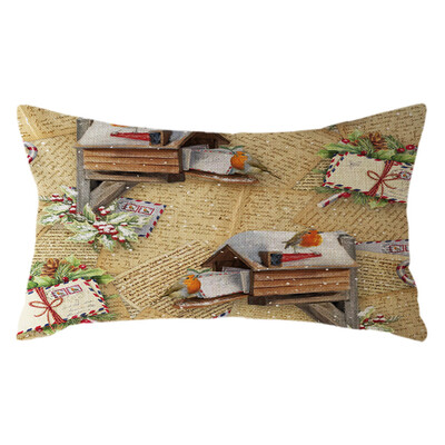 

Tailored Christmas Santa Claus Pillow Case Linen 30x50cm Throw Cushion Cover Home Decor