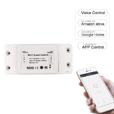 

Wi-Fi DIY Remote Switch Timer Compatible with Amazon Alexa Google Home IFTTT APP Control 10A2200W Wireless for Light Lamp