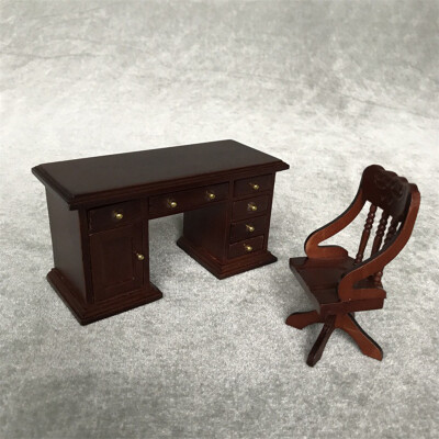 

YIWULAMiniature Vintage Desk Chair 112 Mini Dollhouse Cute House Mini Vintage Furniture