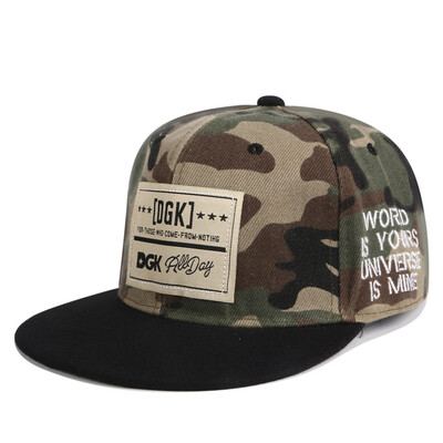 

Camouflage hat embroidered baseball cap Korean version flat flat hat cap cloth hip hop hat street skateboard cap