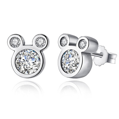 

Mouse Stud Earrings Sterling Silver Birthstone Earrings Stud for Women Girl Birthday Gift