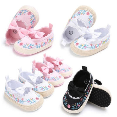 

Newborn Infant Baby Girl Bowknot Shoes Sneaker Anti-slip Soft Sole Prewalker