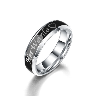 

Couple Ring Temperature Change Color Stainless Steel Discolor Rings Lovers Promise Ring