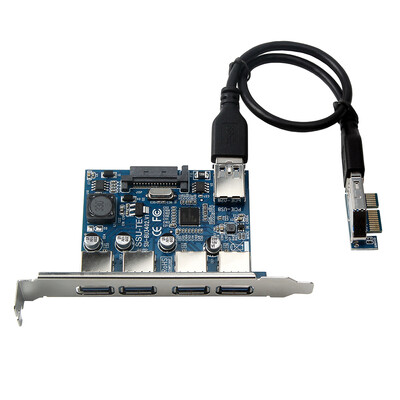 

Four Ports USB 30 Super Fast 5Gbps PCI-E Expansion Card PCI Express Adapter Converter Card Power Supply Module For Desktop PC wit