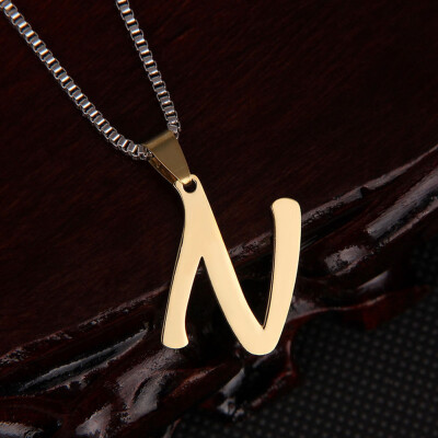 

A-Z 26 Letters Gold Colors Pendant Necklaces Women Choker Necklace Jewelry