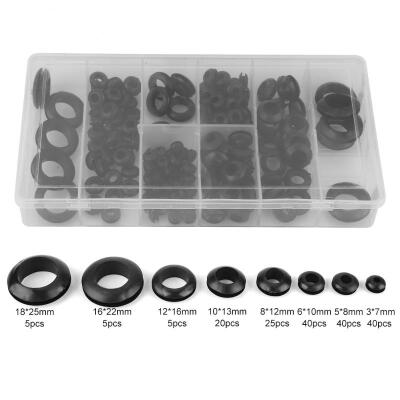 

Greensen 180pcsbox Rubber Grommet 8 Sizes Assortment Set for Protect Wire Cable Hose