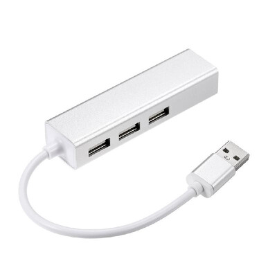 

USB 20 3 Port HUB Fast Ethernet Adapter RJ45 100Mbps Network Card Expansion Converter for Macbook Flash Drive HDD