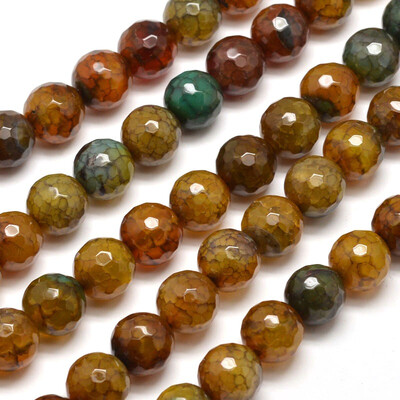 

Dyed Natural Agate Faceted Round Beads Strands Camel 10mm Hole 1mm about 38pcsstrand 15