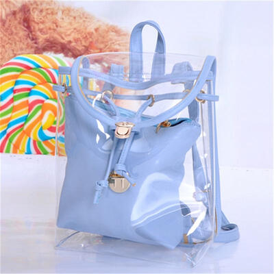 

2019 New Fashion Backpack Personality Style Student Transparent Small Backpack Simple Jelly Package