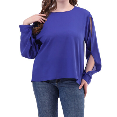 

Starmoon Womens Fashion Sexy O-Nack Plus Size Long Solid Color Cutout Long Sleeve