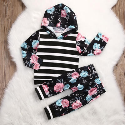 

Newborn Baby Girls Floral Hoodie Tops Sweatshirt Pants 2pcs Outfits Set Infant Toddler Clothes