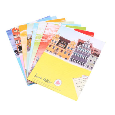 

6in 8pcs Building Style Hanging Wall Album Kraft Decor with Rope Clips