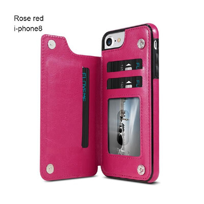 

High-grade Business Men Women Magnetic Leather Wallet Case Card Slot Shockproof Flip Cover for i-Phone 88 Plus77 Plus6XXSXR
