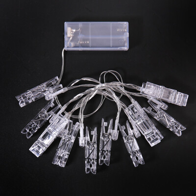 

BZ164 20 LED Clear Battery Holder Indoor Decoration Festoon Chirstmas Trees Party Wedding Home Holiday Photo Clip String Lights