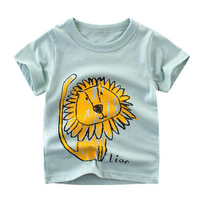

Boys T-Shirt Short Sleeve Cartoon Animal Print Tee Shirt Kids Summer Clothe
