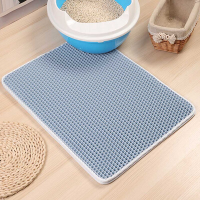 

Cat Litter Tray Mat Large Eva Two Layers Kitten Scatter Control Floor Pretty New